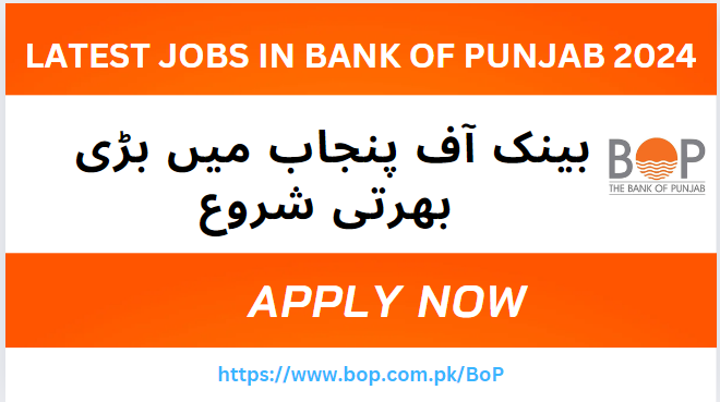 New Jobs Announce in Bank of Punjab 2024